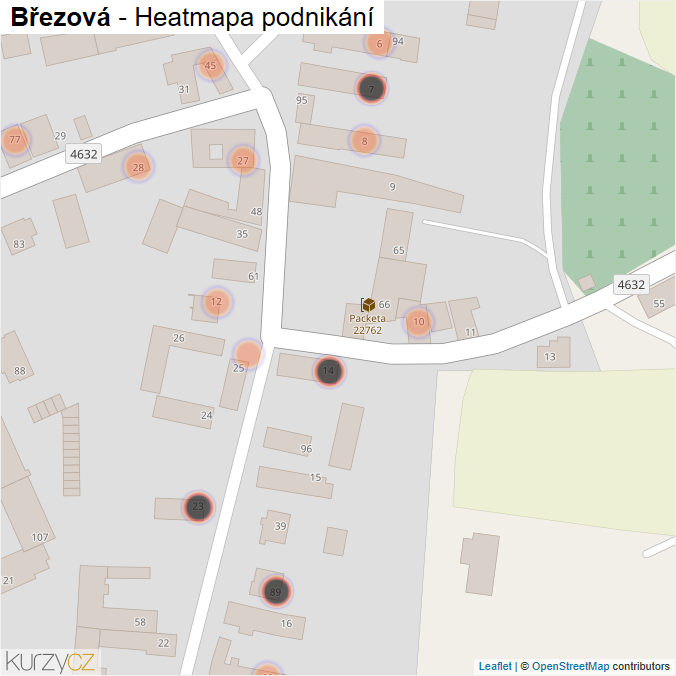 Mapa Březová - Firmy v obci.