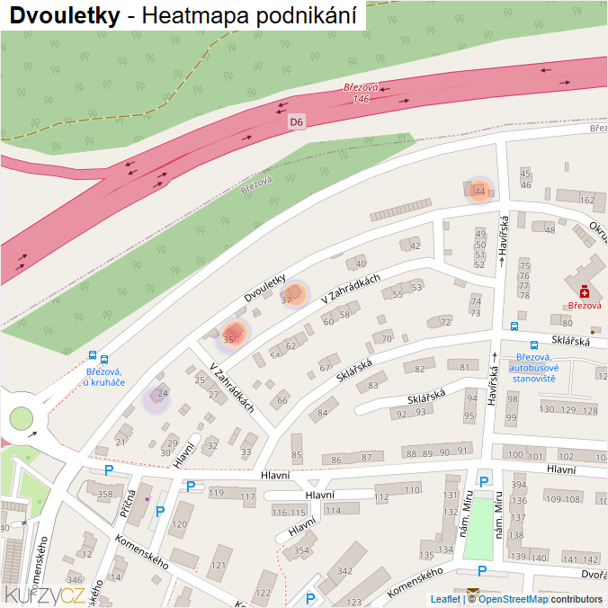 Mapa Dvouletky - Firmy v ulici.
