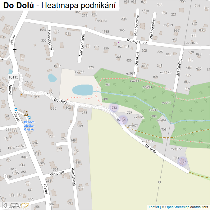 Mapa Do Dolů - Firmy v ulici.