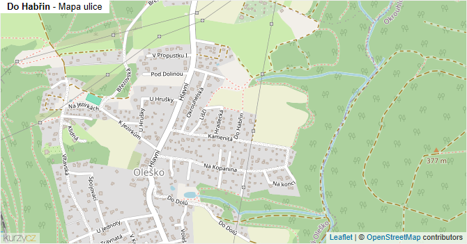Do Habřin - mapa ulice