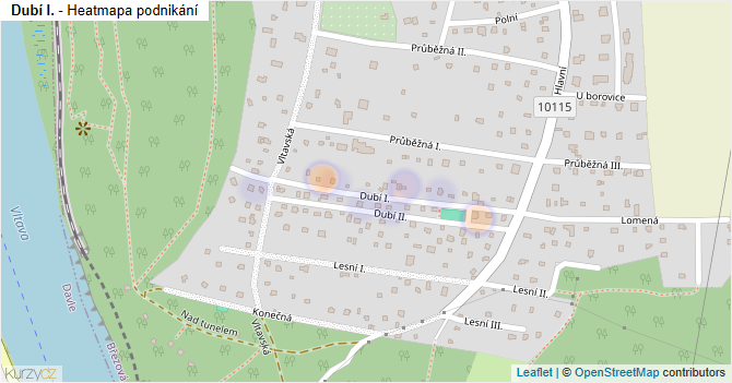 Dubí I. - mapa podnikání
