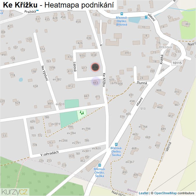Mapa Ke Křížku - Firmy v ulici.