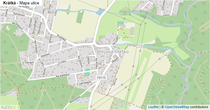Krátká - mapa ulice