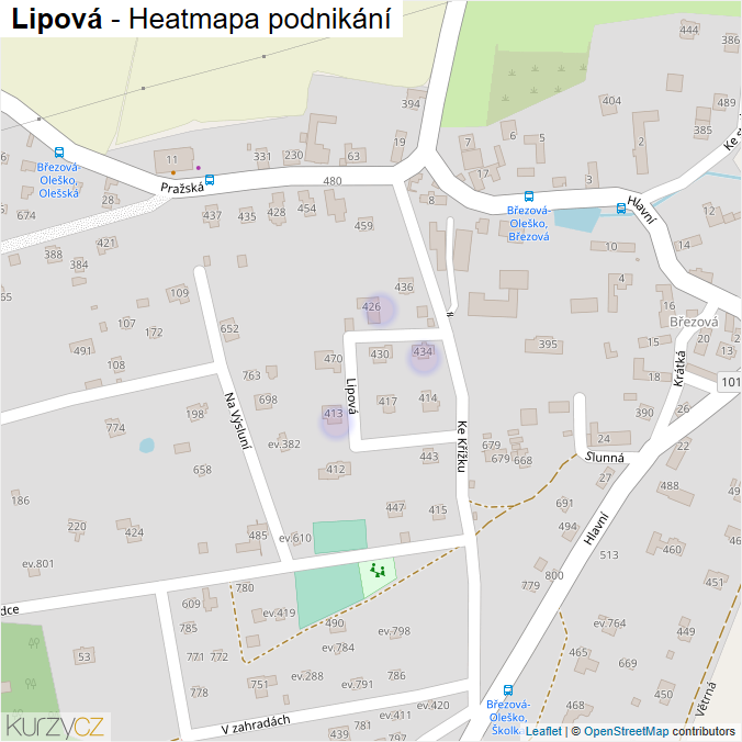 Mapa Lipová - Firmy v ulici.