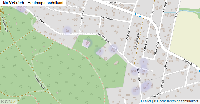 Na Vrškách - mapa podnikání