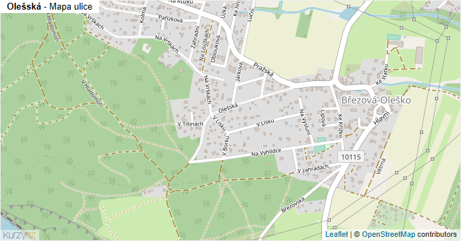 Olešská - mapa ulice