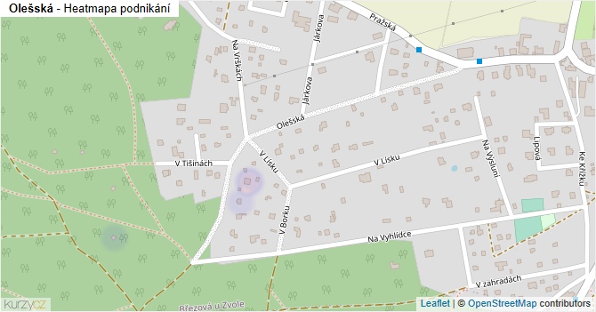 Olešská - mapa podnikání