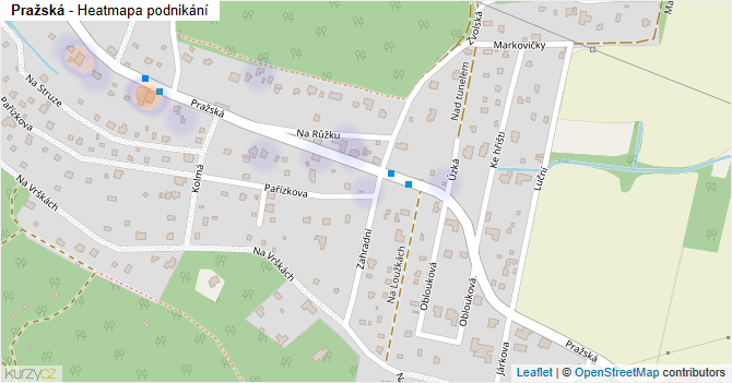 Pražská - mapa podnikání