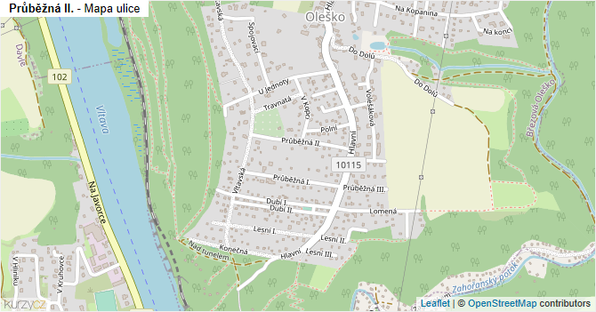 Průběžná II. - mapa ulice