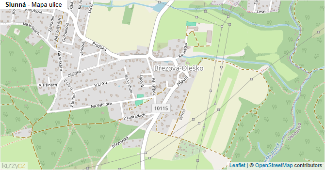 Slunná - mapa ulice