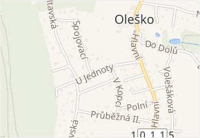 U Jednoty v obci Březová-Oleško - mapa ulice