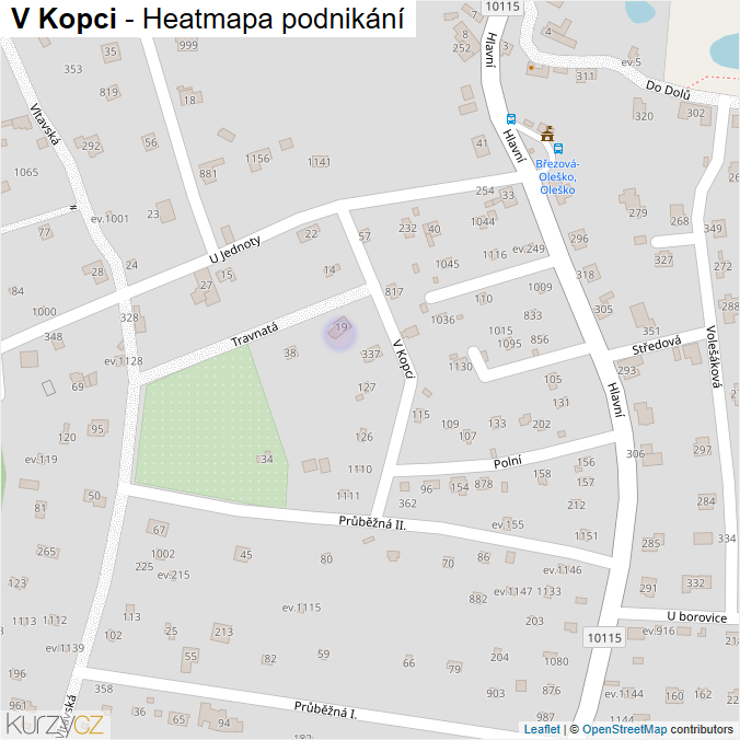 Mapa V Kopci - Firmy v ulici.