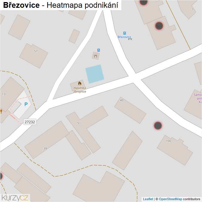 Mapa Březovice - Firmy v obci.