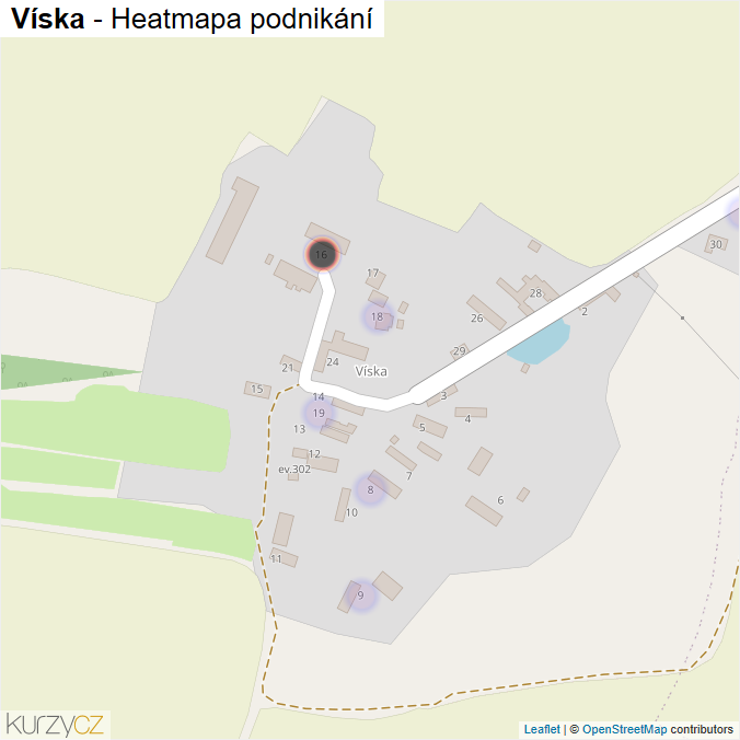 Mapa Víska - Firmy v části obce.