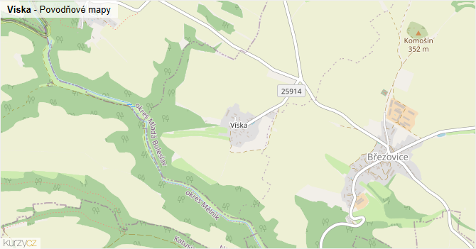 Víska - záplavové mapy stoleté vody
