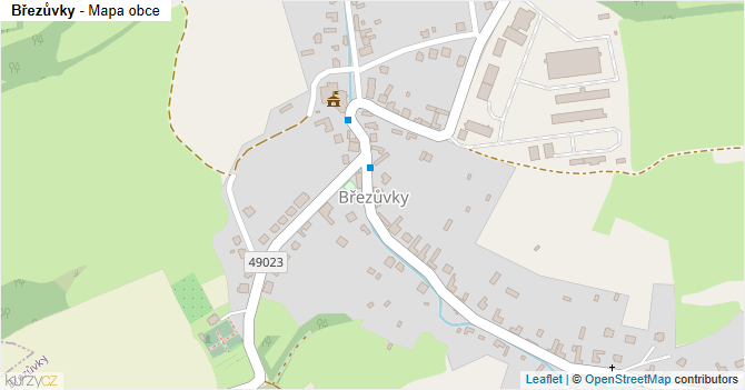 Březůvky - mapa obce