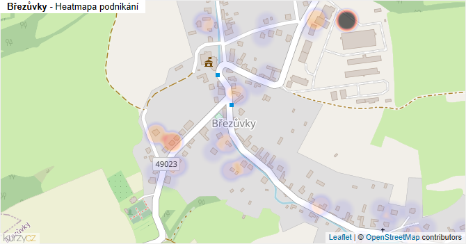 Březůvky - mapa podnikání