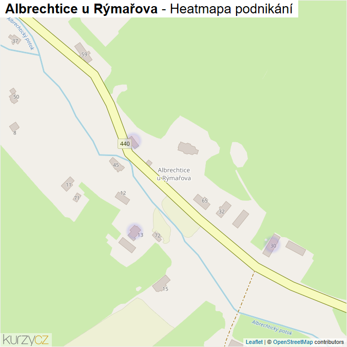 Mapa Albrechtice u Rýmařova - Firmy v části obce.