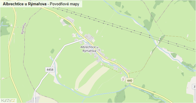 Albrechtice u Rýmařova - záplavové mapy stoleté vody