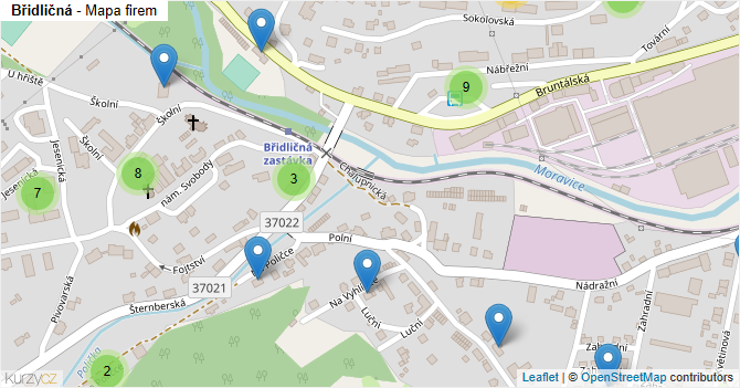 Břidličná - mapa firem