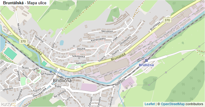 Bruntálská - mapa ulice