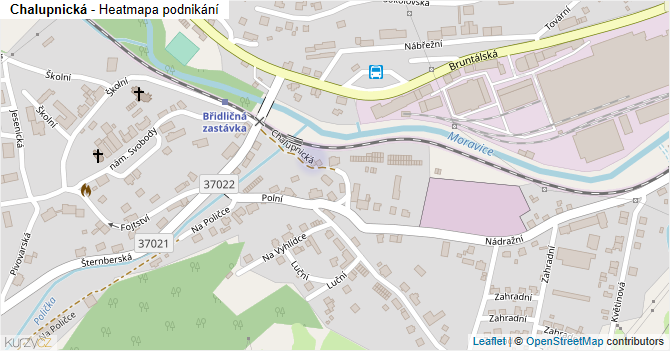 Chalupnická - mapa podnikání