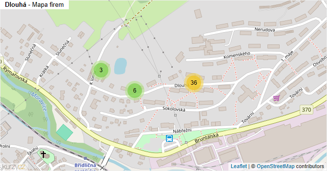 Dlouhá - mapa firem