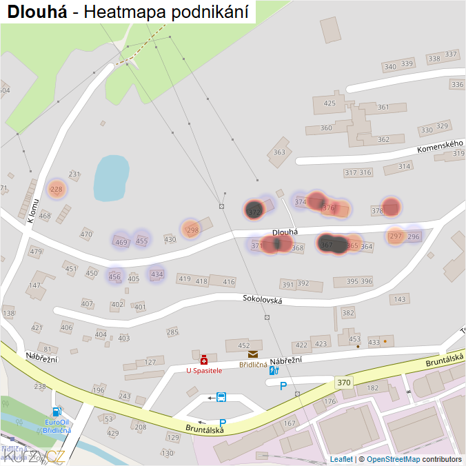 Mapa Dlouhá - Firmy v ulici.