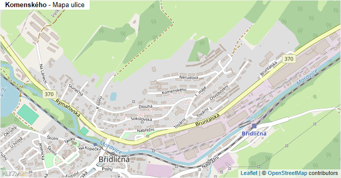 Komenského - mapa ulice