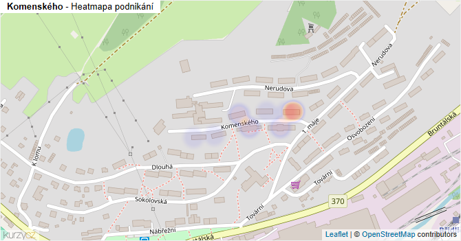 Komenského - mapa podnikání