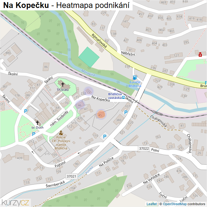 Mapa Na Kopečku - Firmy v ulici.