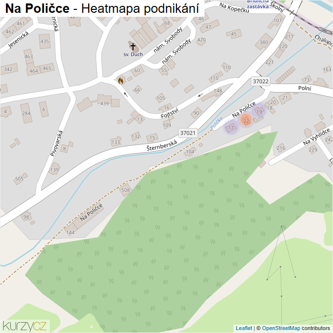 Mapa Na Poličce - Firmy v ulici.
