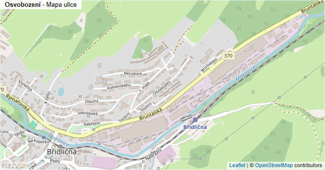 Osvobození - mapa ulice