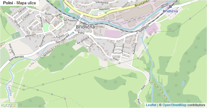 Polní - mapa ulice
