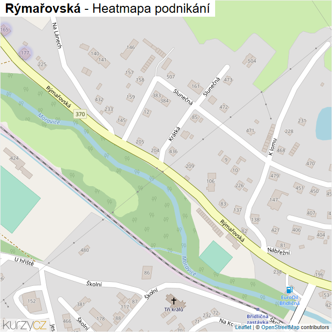 Mapa Rýmařovská - Firmy v ulici.