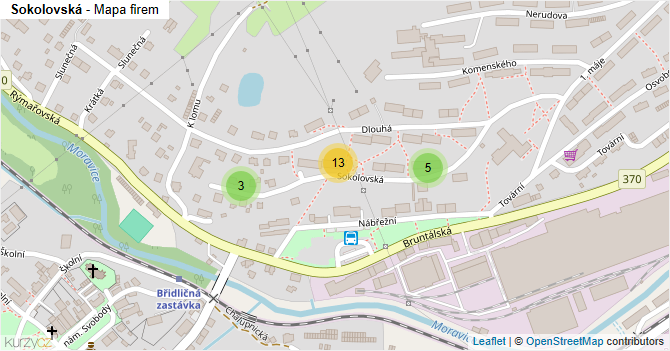 Sokolovská - mapa firem
