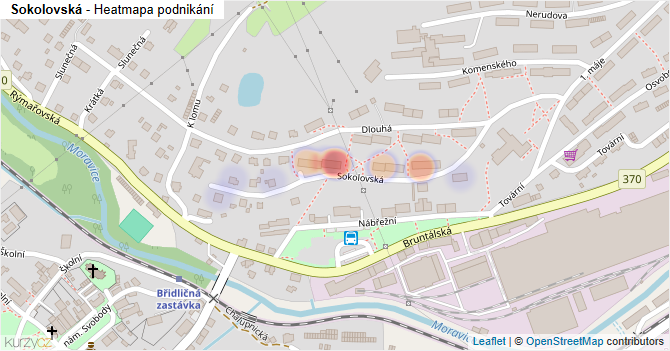 Sokolovská - mapa podnikání