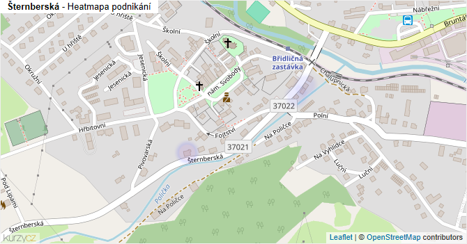Šternberská - mapa podnikání