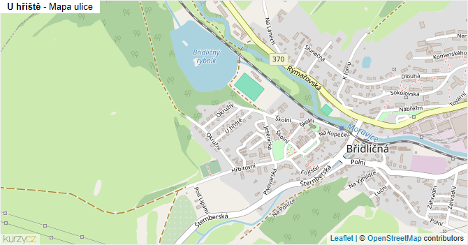 U hřiště - mapa ulice