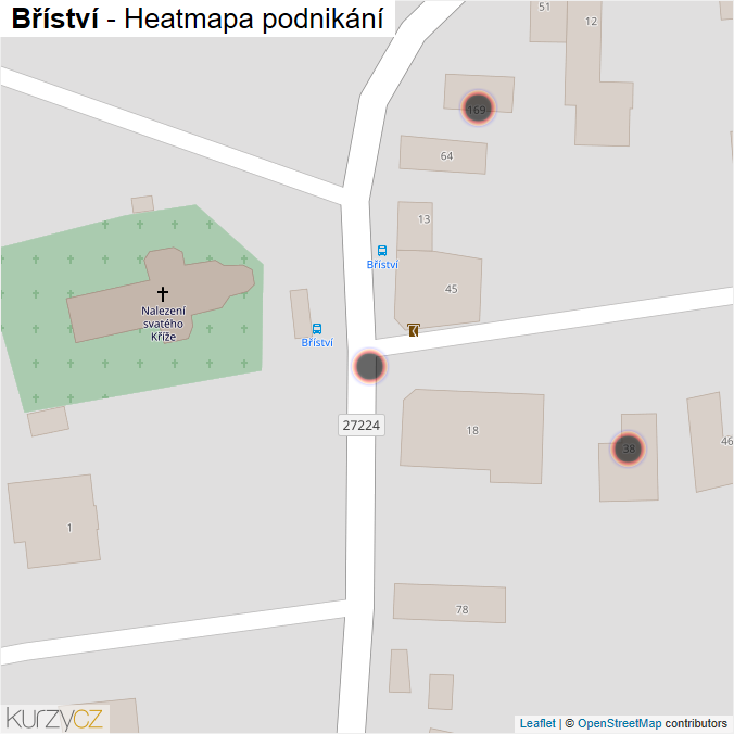 Mapa Bříství - Firmy v obci.