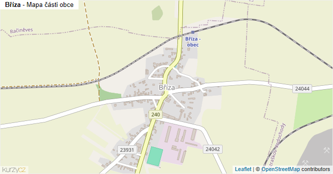 Bříza - mapa části obce