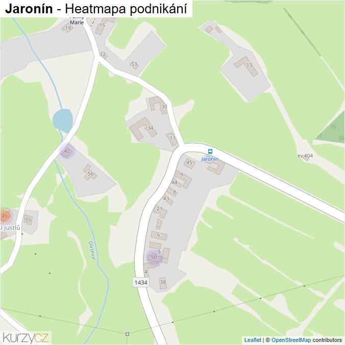 Mapa Jaronín - Firmy v části obce.