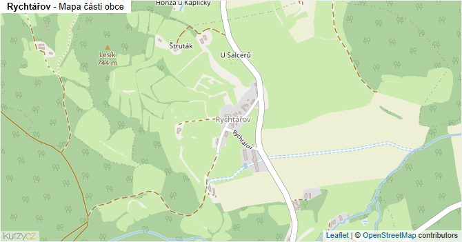 Rychtářov - mapa části obce