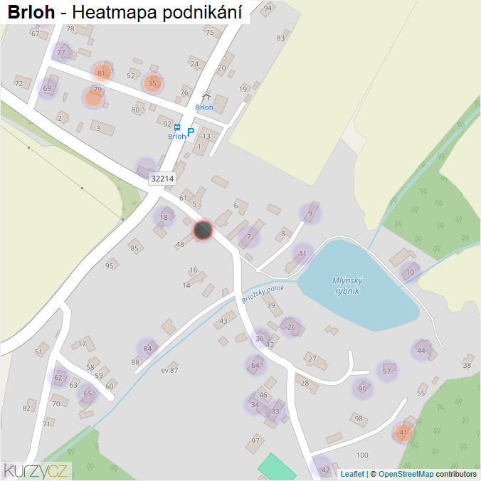 Mapa Brloh - Firmy v části obce.