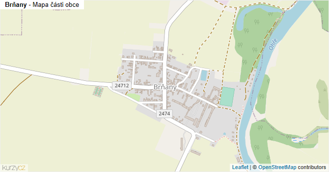 Brňany - mapa části obce