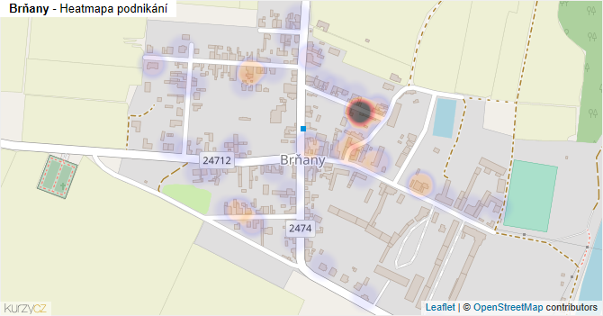 Brňany - mapa podnikání