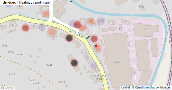 Brněnec - mapa podnikání