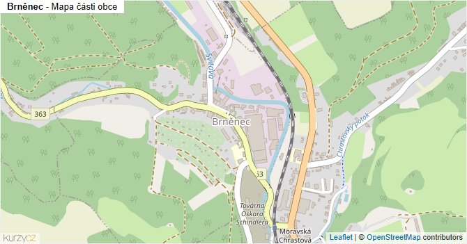 Brněnec - mapa části obce