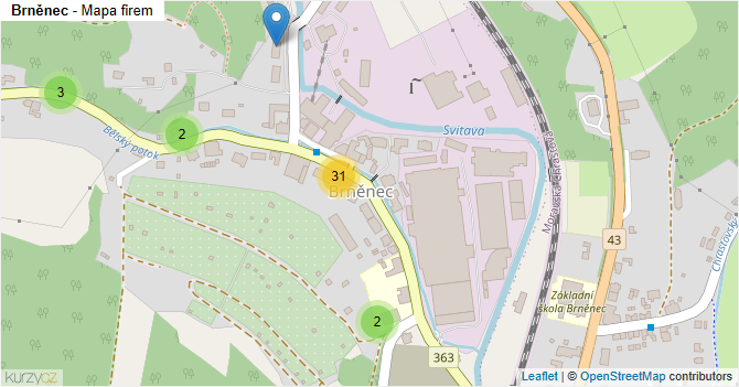 Brněnec - mapa firem