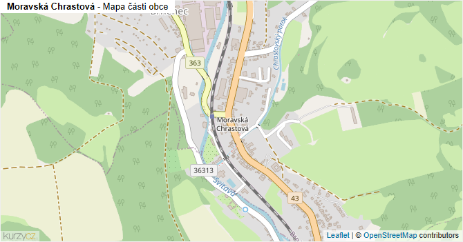 Moravská Chrastová - mapa části obce